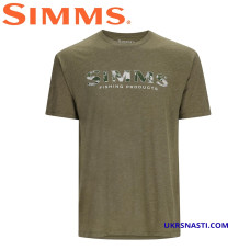 Футболка Simms Logo T-shirt RC Dark Clover/Military Heather